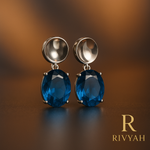 Load image into Gallery viewer, Rivyah Azure Concave Cup Drop Earrings