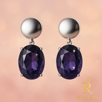 Load image into Gallery viewer, Radiant Violet Drop Earrings