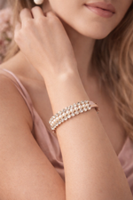 Load image into Gallery viewer, Pearl & Crystal Rose Gold Bracelet