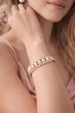 Load image into Gallery viewer, Rose Gold Pearl Party Wear Bracelet