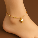Load image into Gallery viewer, Elegant Gold-Plated Heart Charm Anklet for Women & Girls