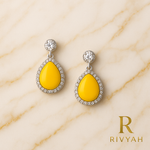 Load image into Gallery viewer, Sunlit Teardrop Halo Earrings