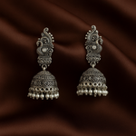Load image into Gallery viewer, Antique Peacock Dome Jhumkas for women