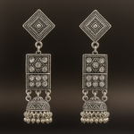 Load image into Gallery viewer, Oxidized Temple Tower Earrings for women