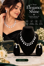 Load image into Gallery viewer, Elegant American Diamond Necklace Set for Women | Rivyah Studio