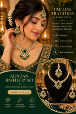 Load image into Gallery viewer, Emerald Kundan Jewellery Set – Timeless Green Elegance
