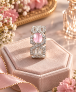 Load image into Gallery viewer, Pink Stone Statement Ring for Women | Elegant Designer Ring