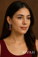 Load image into Gallery viewer, "Ruby Raindrop Earrings"