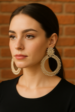 Load image into Gallery viewer, Regal Sunburst Hoop Earrings - Rivyah