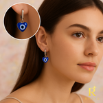 Load image into Gallery viewer, Guardian Heart Evil Eye Drop Earrings