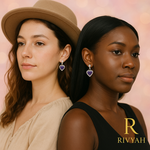 Load image into Gallery viewer, Rivyah Violet Heart Drop Earrings