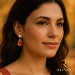 Load image into Gallery viewer, Rivyah Autumn Amber Drop Earrings