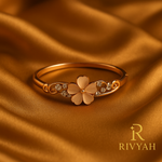 Load image into Gallery viewer, Golden Bloom Floral Bangle