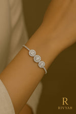 Load image into Gallery viewer, Trio Halo Diamond Bracelet