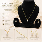 Load image into Gallery viewer, Gold plated Round Pendent Set