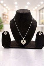 Load image into Gallery viewer, Elegant Heart Pendant Necklace & Earrings Set | Silver-Plated Crystal Jewelry for Women