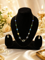 Load image into Gallery viewer, Elegant Multi-Color Crystal Beaded Necklace & Earrings Set | Gold-Plated Jewelry for Women