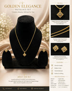 Load image into Gallery viewer, Golden Elegance Diamond-Shaped Pendant Necklace & Earrings Set | 18K Gold-Plated Jewelry for Women