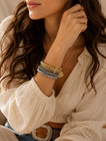 Load image into Gallery viewer, Gold & Silver Coiled Cuff Bracelet