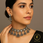 Load image into Gallery viewer, Rivyah Tribal Blossom Jhumka Set