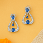 Load image into Gallery viewer, Blue Stone AD earrings for women
