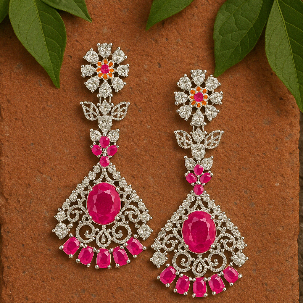 Pink AD earrings for women