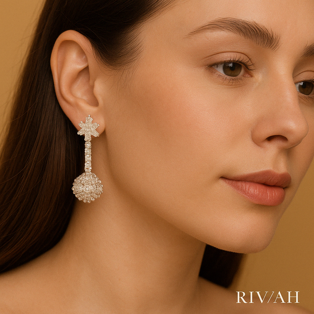 Crystal Bloom Dangler Earrings for women