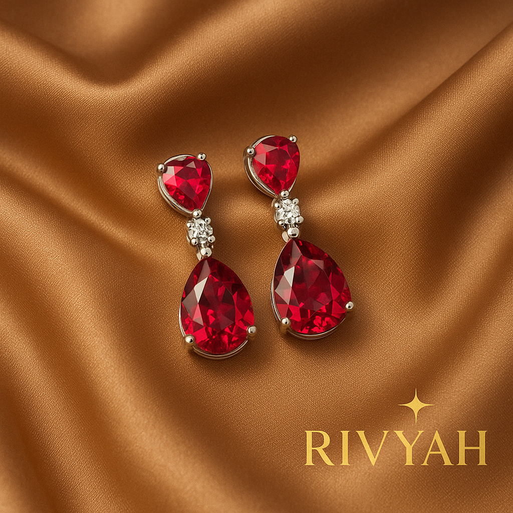 "Ruby Raindrop Earrings"