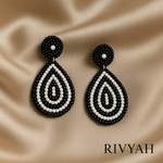 Load image into Gallery viewer, Noir Elegance Beaded Earrings
