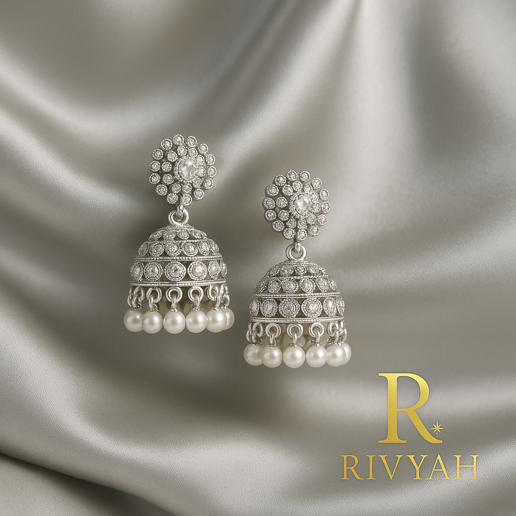 Pearl Cascade Jhumkas for women