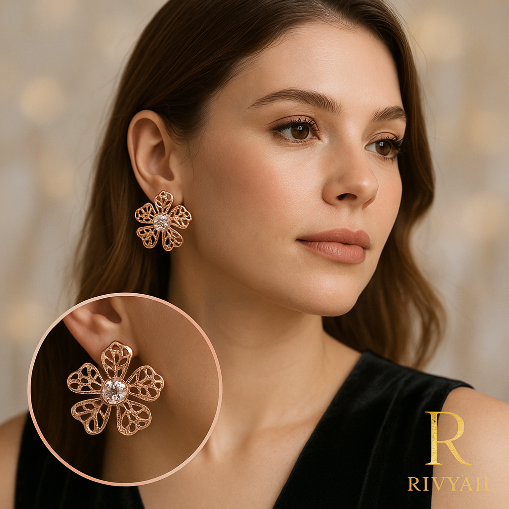 Rosette Filigree Flower Studs