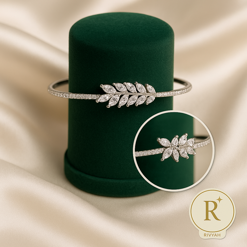 Enchanted Marquise Leaf Cuff Bracelet