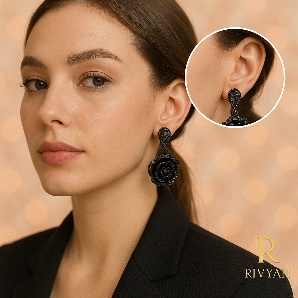 Midnight Rose Pavé Drops