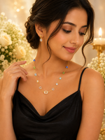 Load image into Gallery viewer, Elegant Multi-Color Crystal Beaded Necklace &amp; Earrings Set | Gold-Plated Jewelry for Women