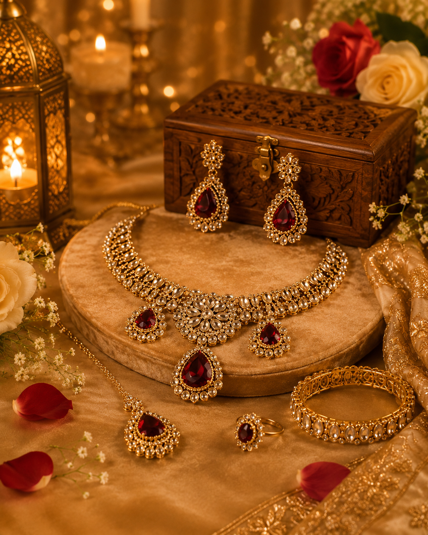 Royal Ruby Kundan Bridal Jewelry Collection