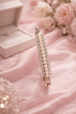 Load image into Gallery viewer, Pearl &amp; Crystal Rose Gold Bracelet