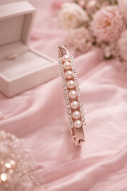 Rose Gold Pearl Party Wear Bracelet