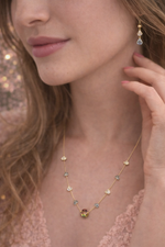 Load image into Gallery viewer, Minimal Gold Finish Crystal Necklace Set
