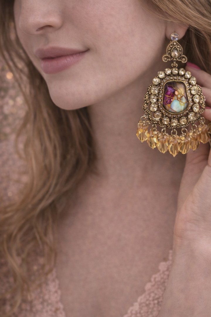 Royal Multicolor  Drop Earrings