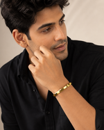 Load image into Gallery viewer, Men’s Golden Kada – Classic Gold-Tone Statement Bracelet