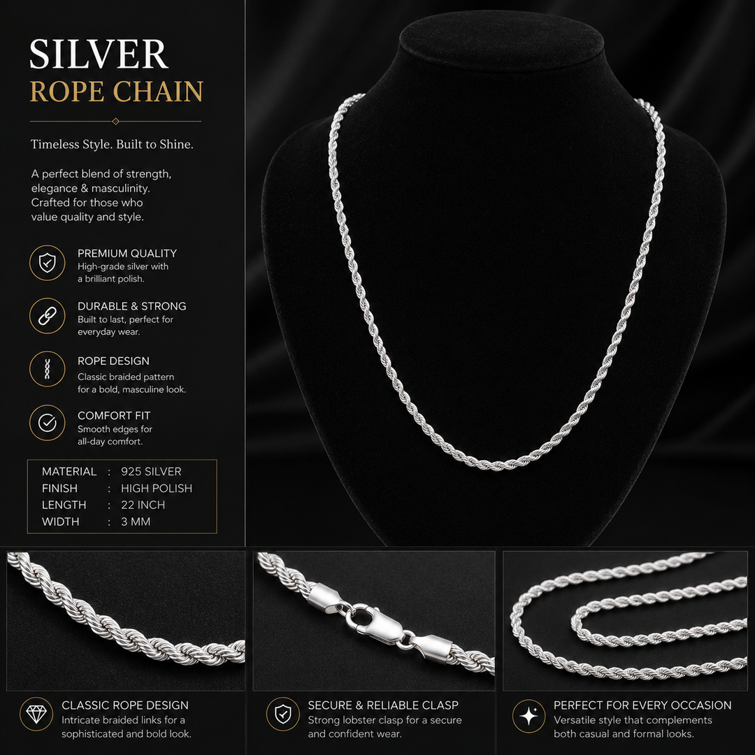 Men’s Silver Chain – Classic & Stylish Statement Necklace