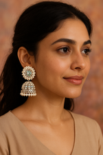 Load image into Gallery viewer, Kundan Jhumka Earrings For women - Rivyah
