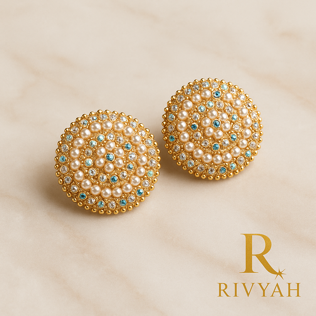 Eternal Pearl Spiral Halo Stud Earrings