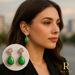 Load image into Gallery viewer, Emerald Dew Teardrop Earrings
