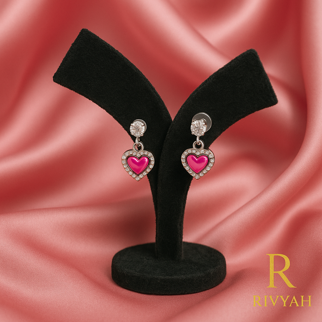 Rivyah Blush Heart Zoom Drop Earrings