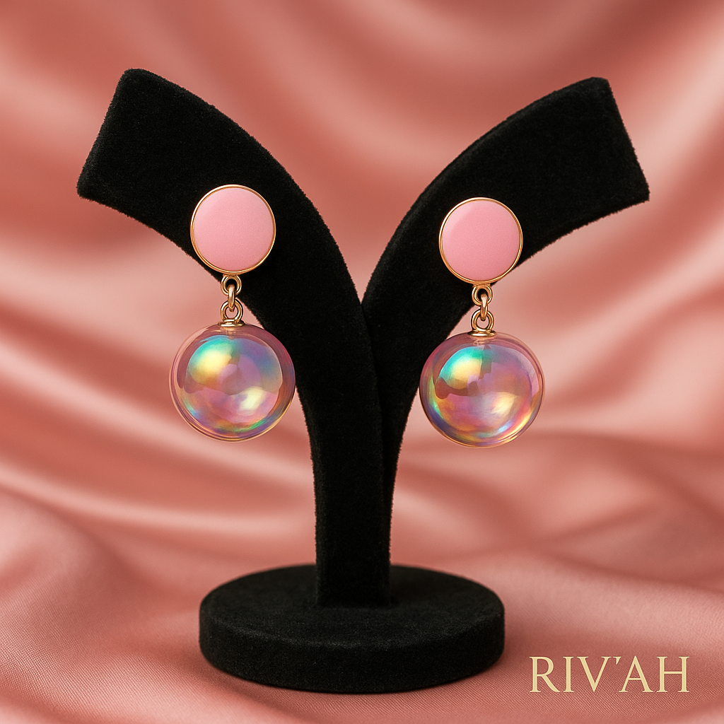 Rivyah Blush Bubble Drop Earrings