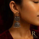 Load image into Gallery viewer, Divine Devi Oxidized Jhumka Earrings for women
