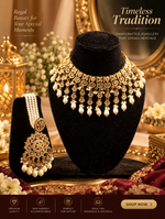 Load image into Gallery viewer, Royal Pearl Cascade Bridal Necklace Set