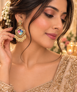 Load image into Gallery viewer, Multicolor Kundan Chandelier Earrings
