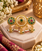 Load image into Gallery viewer, Green &amp; Ruby Gold Statement Ring for Women | Rivyah Studio